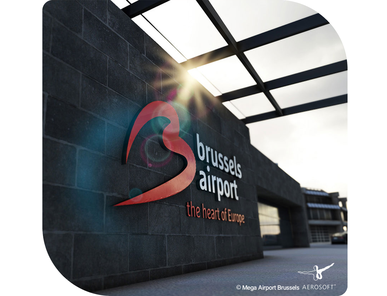 Brussels Virtual Airport Sign